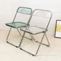 Vente chaude chaise pliante claire claire plasticchrome steelframe